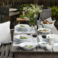 Hvit Riflet Dyptallerken 24cm<ROYAL COPENHAGEN Clearance