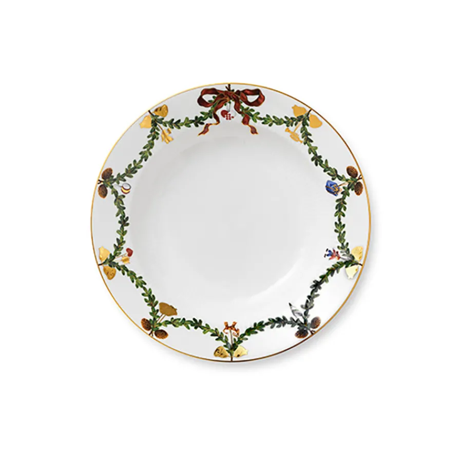 Stjerne Riflet Jul Dyp Tallerken 24cm<ROYAL COPENHAGEN Clearance