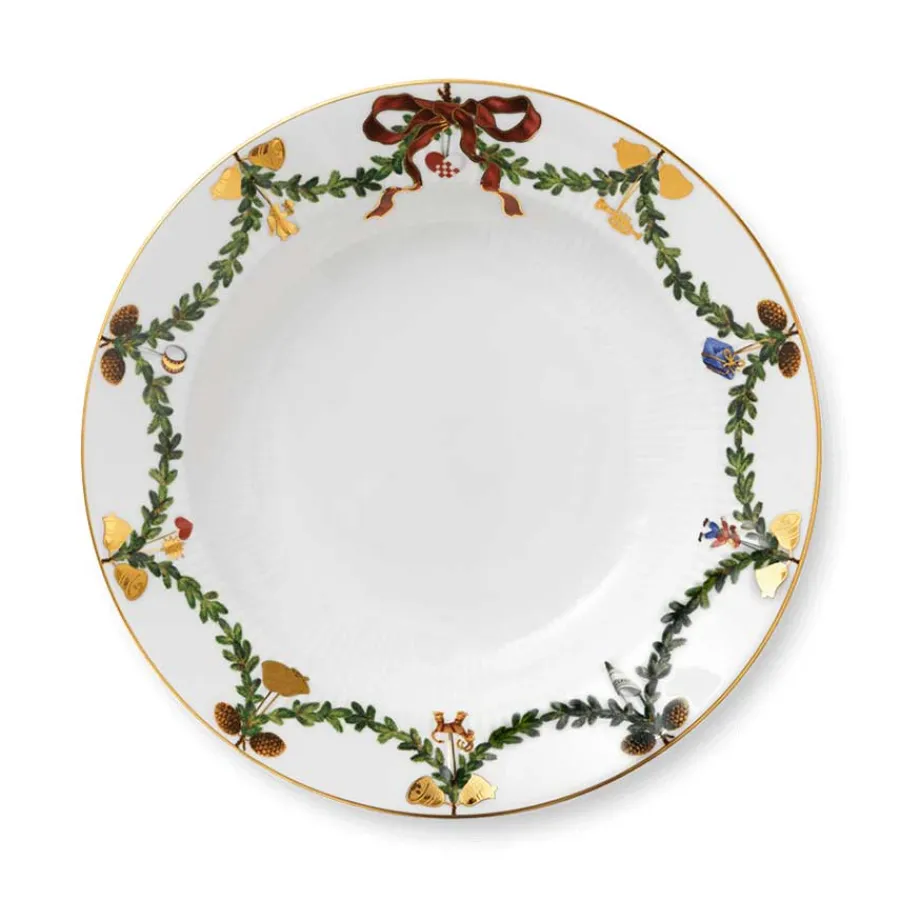Stjerne Riflet Jul Dyp Tallerken 24cm<ROYAL COPENHAGEN Clearance