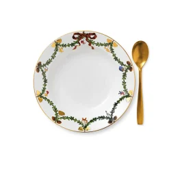 Stjerne Riflet Jul Dyp Tallerken 24cm<ROYAL COPENHAGEN Clearance