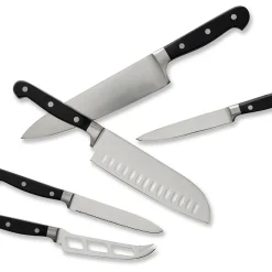 2 Lions Lion Knivsett 5 Deler Stål/Sort m/Gaveeske<SABATIER