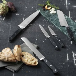 2 Lions Lion Knivsett 5 Deler Stål/Sort m/Gaveeske<SABATIER