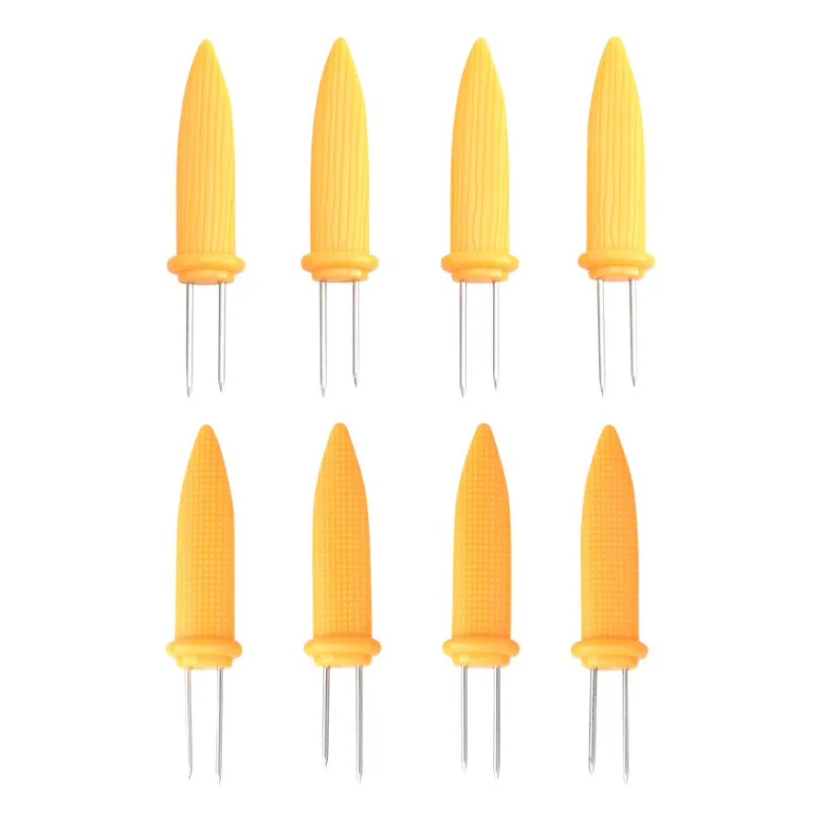 BBQ Maisholder Rustfritt Stål m/Plasthåndtak 8pk<SEASONS Sale