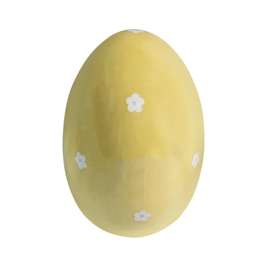 Easter Collection Egg m/Blomster 16cm Gul<SEASONS Hot