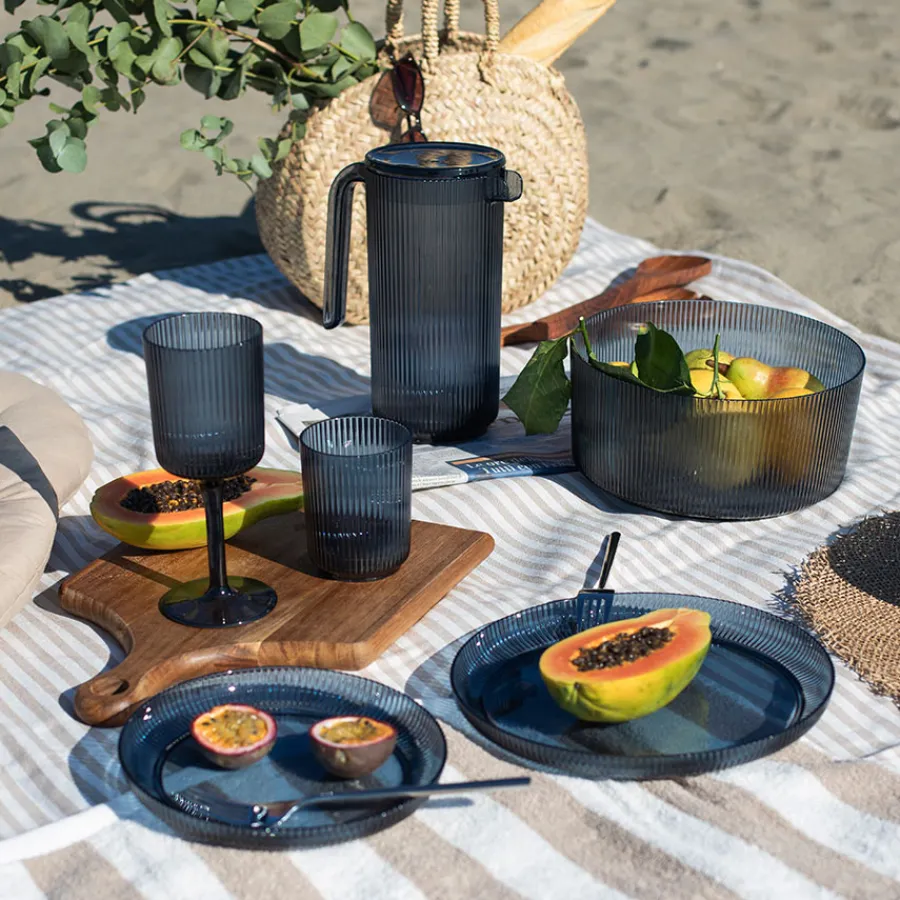 Summer Collection Tallerken m/Riller 25cm Marine<SEASONS Discount