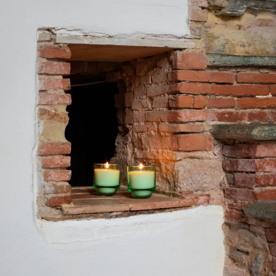 Summer Collection Stearinlys i Glassbeholder 10cm Grønn<SEASONS Discount