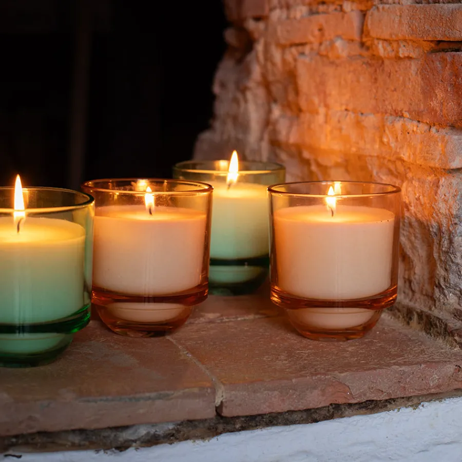 Summer Collection Stearinlys i Glassbeholder 10cm Grønn<SEASONS Discount