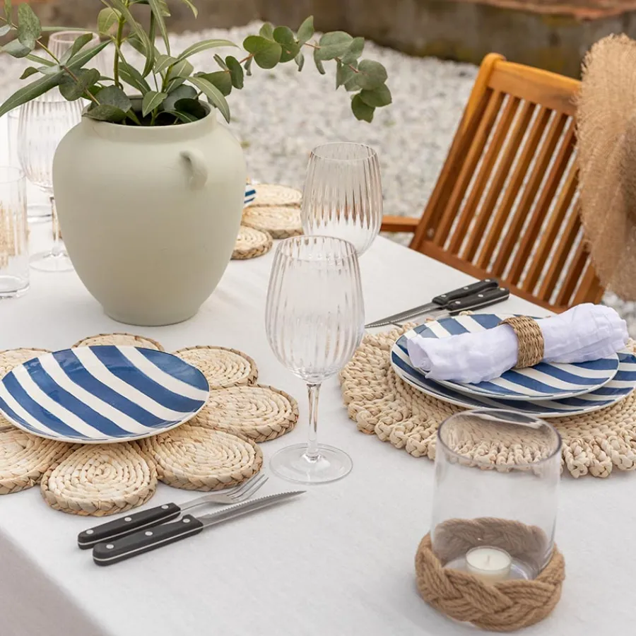 Summer Collection Tallerken 26cm Blå Striper<SEASONS Sale