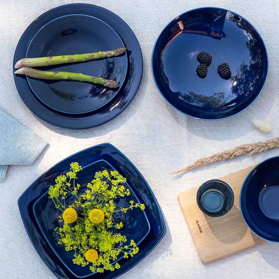 Sense Cobalt Tallerken 22cm 4pk<PORSGRUNDS PORSELÆNSFABRIK Best