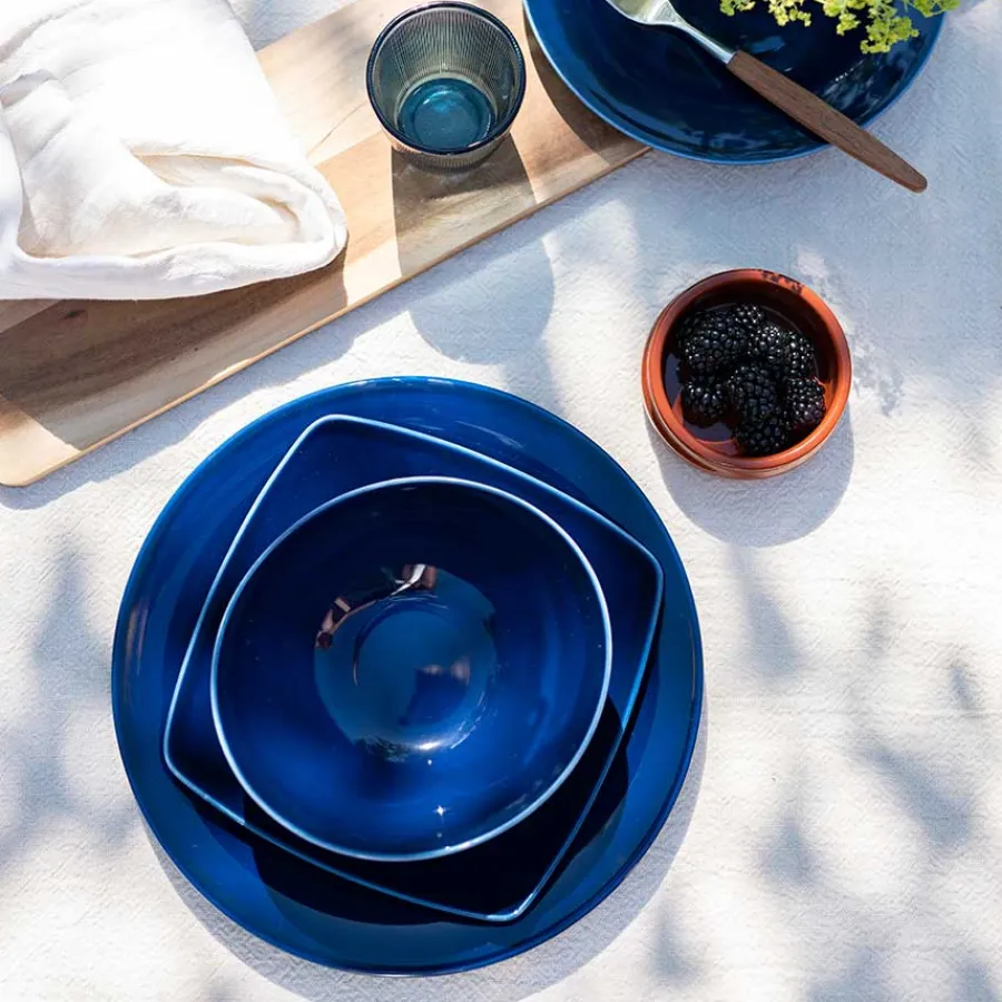 Sense Cobalt Tallerken Firkant 21cm 4pk<PORSGRUNDS PORSELÆNSFABRIK Discount