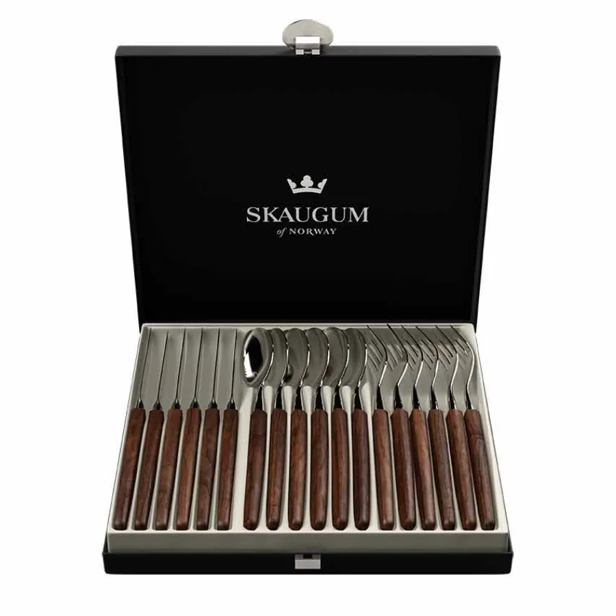 Bestikksett 18 Deler Valnøtt<SKAUGUM BESTIKK