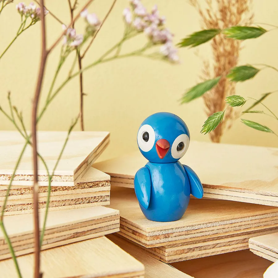 Lucky Light Blue fuglefigur i tre<SPRING COPENHAGEN Best