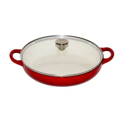 Støpejernsgryte med Glasslokk 3,9L Rød<CHRISTIANIA 1739 Sale