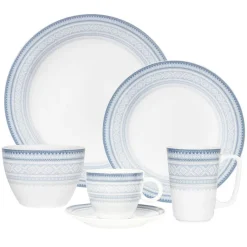 TALLERKEN FLAT 28 CM BLÅ - 4PK<PORSGRUNDS PORSELÆNSFABRIK Discount