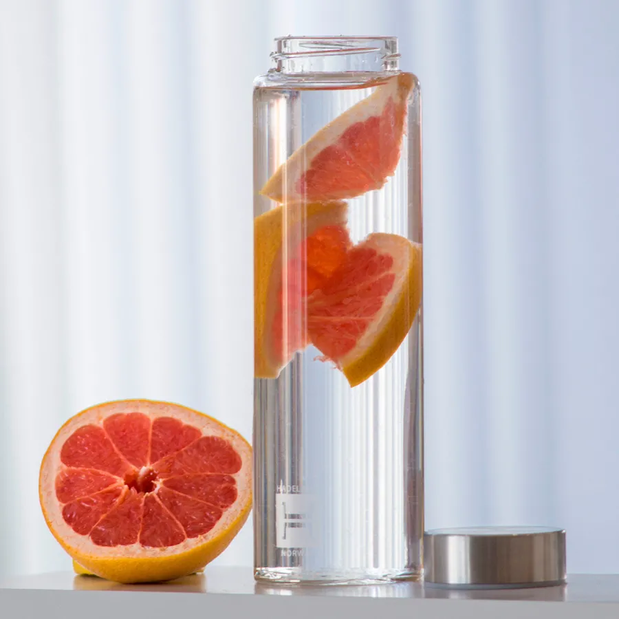 Vannflaske 1L u/trekk<HADELAND GLASSVERK