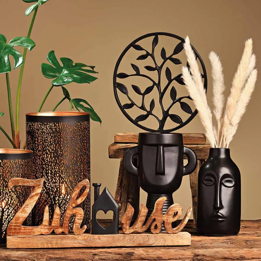 Vase Keramikk 24cm Svart<G.WURM Online