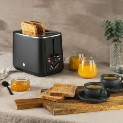 Lunch TO2B-1000 Brødrister Matt Sort<WILFA Online